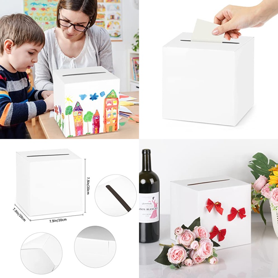 Wedding Card Box - White Card Box Wedding Favors Post