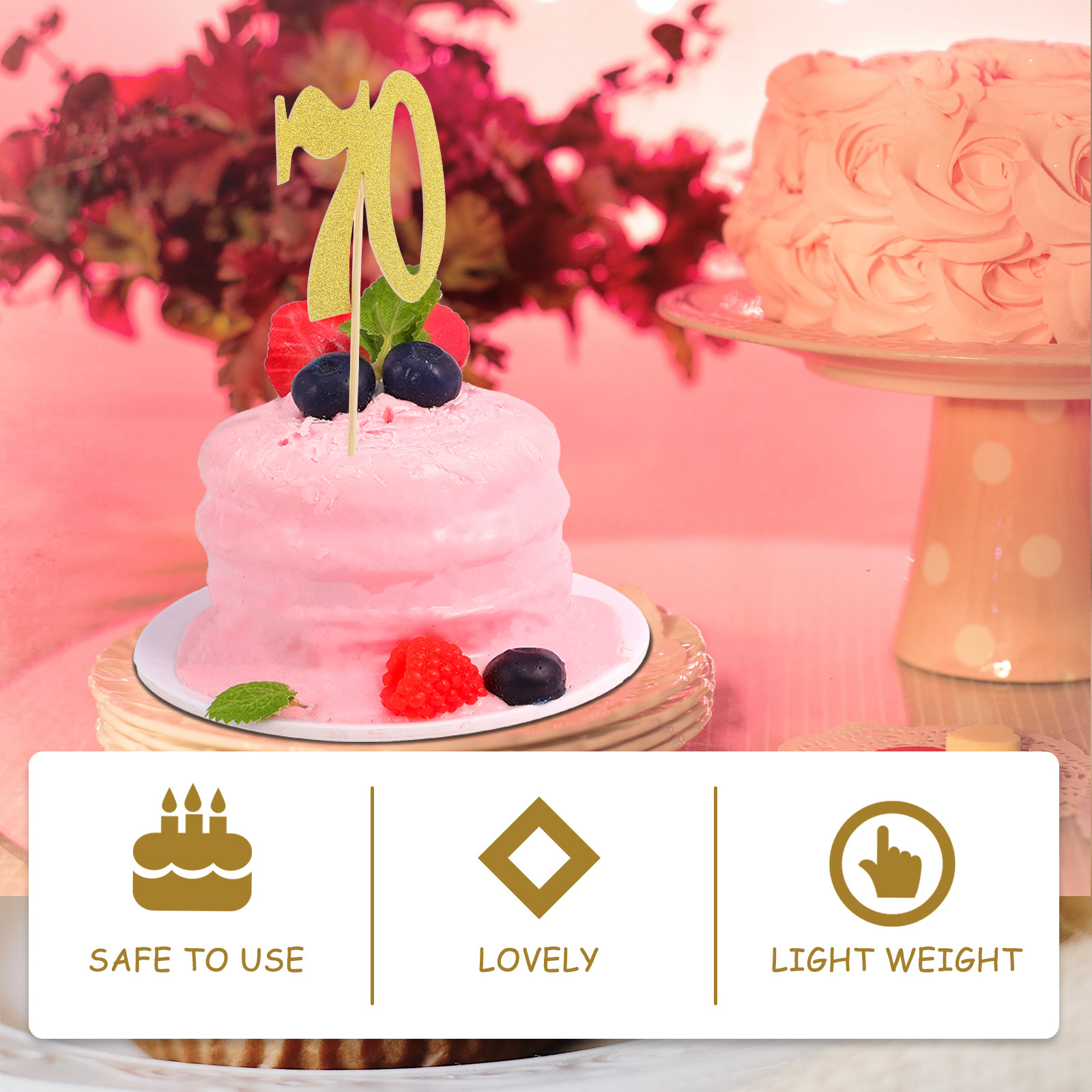 Wedding Supply Decor - 10Pcs Number 70 Cake Decoration Picks
