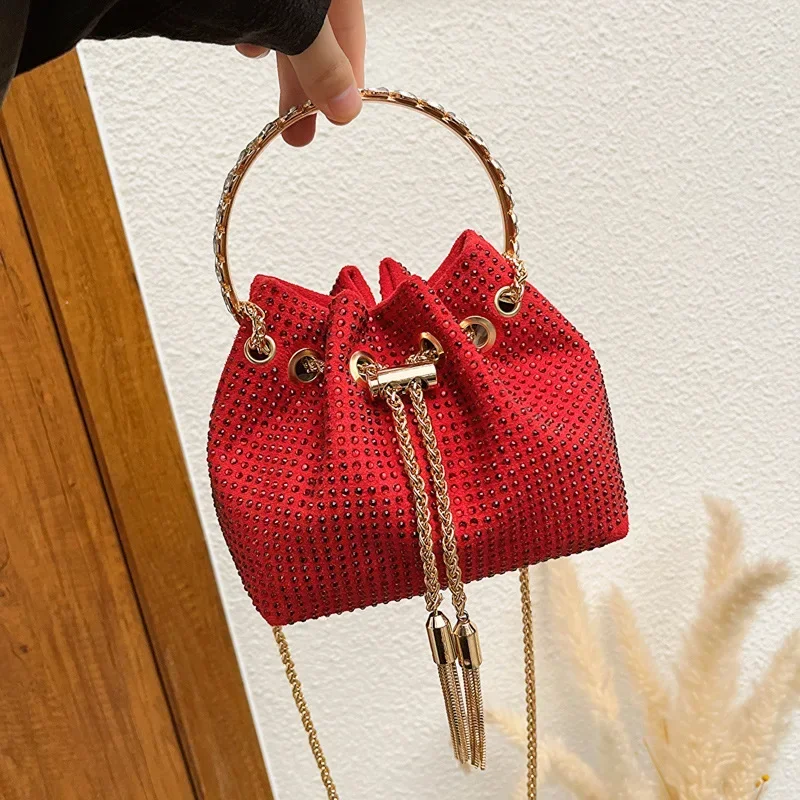 Wedding Zone - Luxury Diamonds Tassel Evening Clutch Bag