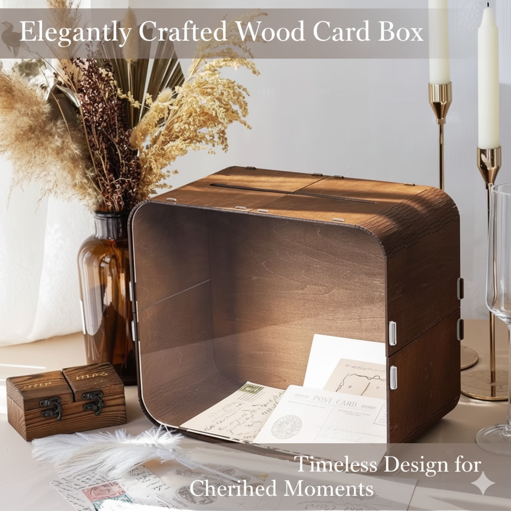 Wedding Card Box - Wooden Wedding Card Box With Acrylic