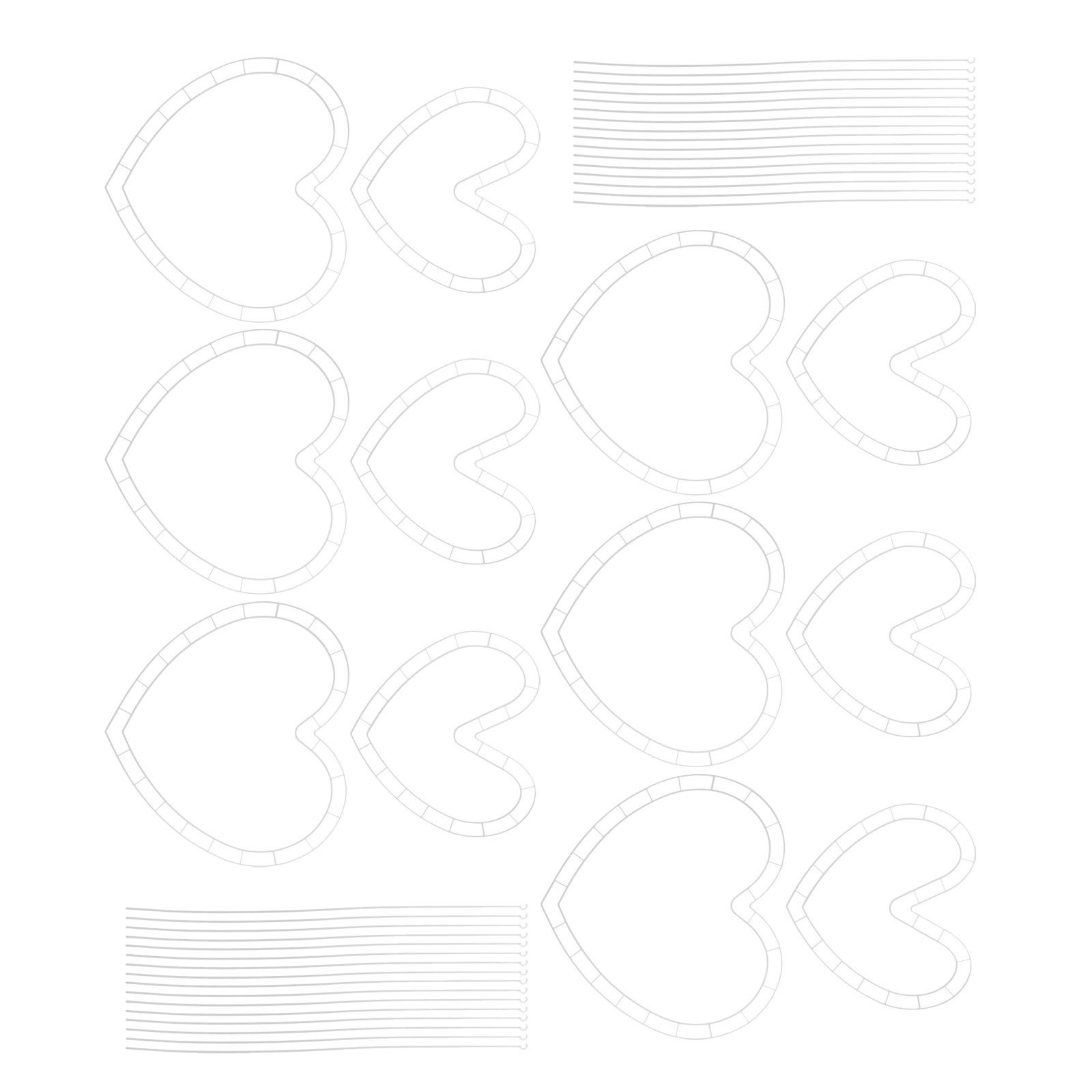 Wedding Supply Decor - 6 Sets Heart Shape Plastic Wreath