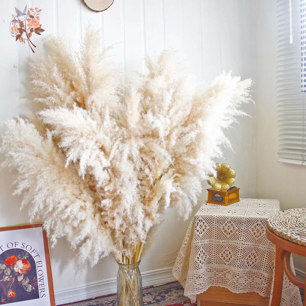 Centerpiece Vase Tall - 110cm 10/30Pcs Large Fluffy Natural Dried
