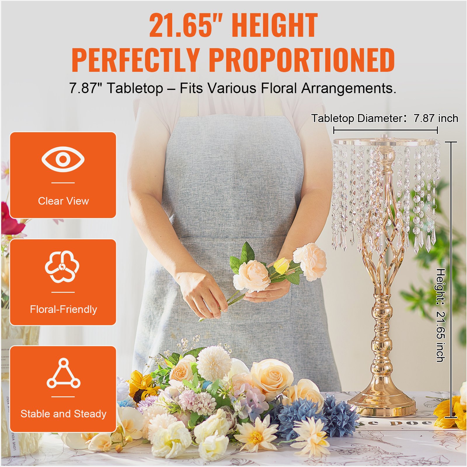 Centerpiece Vase Tall - Tall Crystal Flower Stand Vase Set