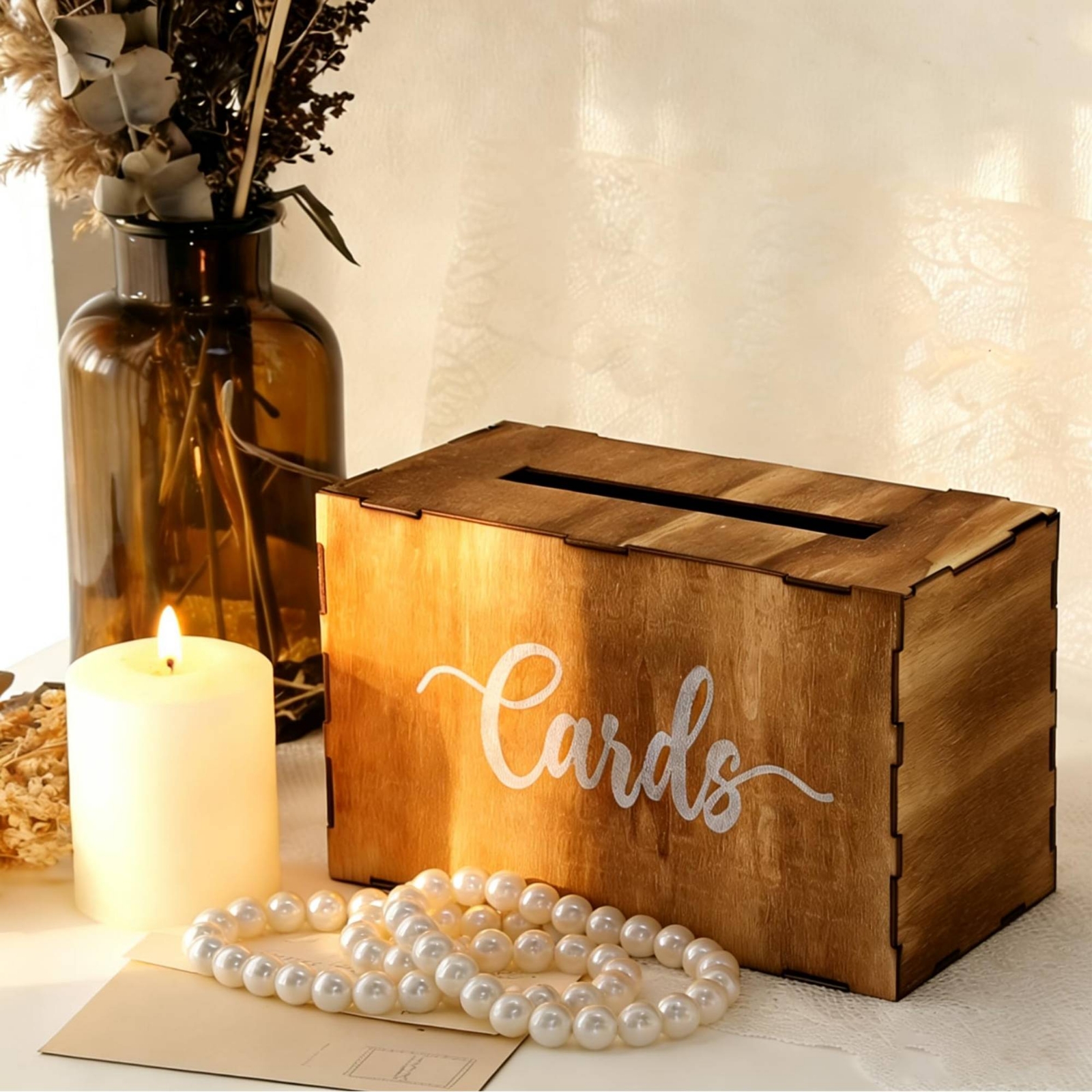Wooden Card Box Slot Top Weddi - Wedding Card Box avaliação e preço