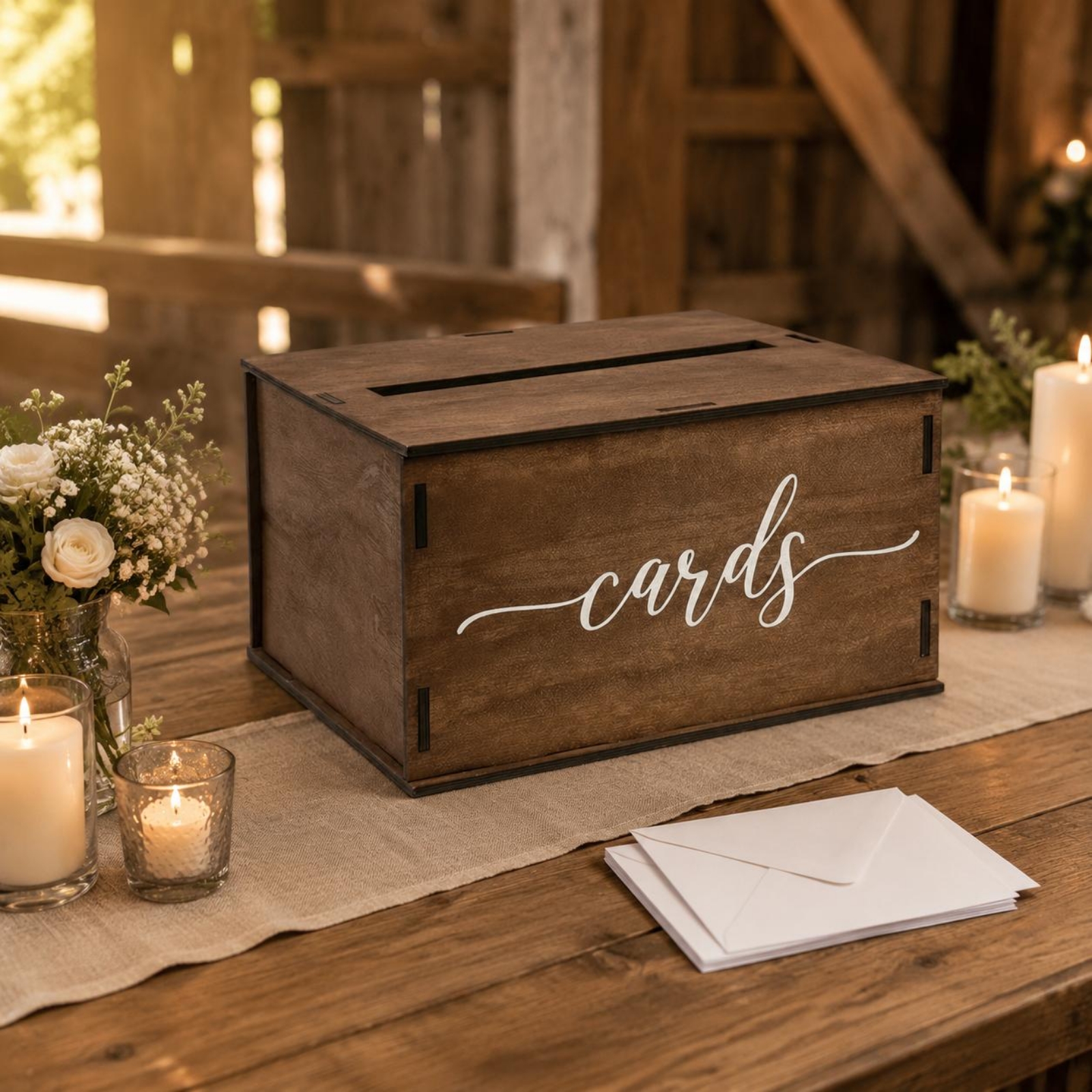 Wooden Card Box Slot Top Weddi - Wedding Card Box avaliação e preço