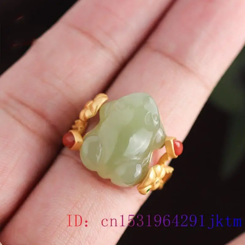 Green Jade Frog Rings Charms N - Wedding Zone avaliação e preço