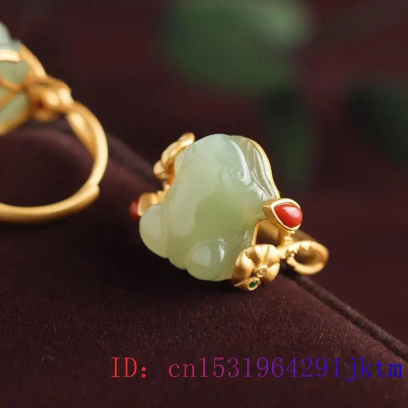 Green Jade Frog Rings Charms N - Wedding Zone avaliação e preço