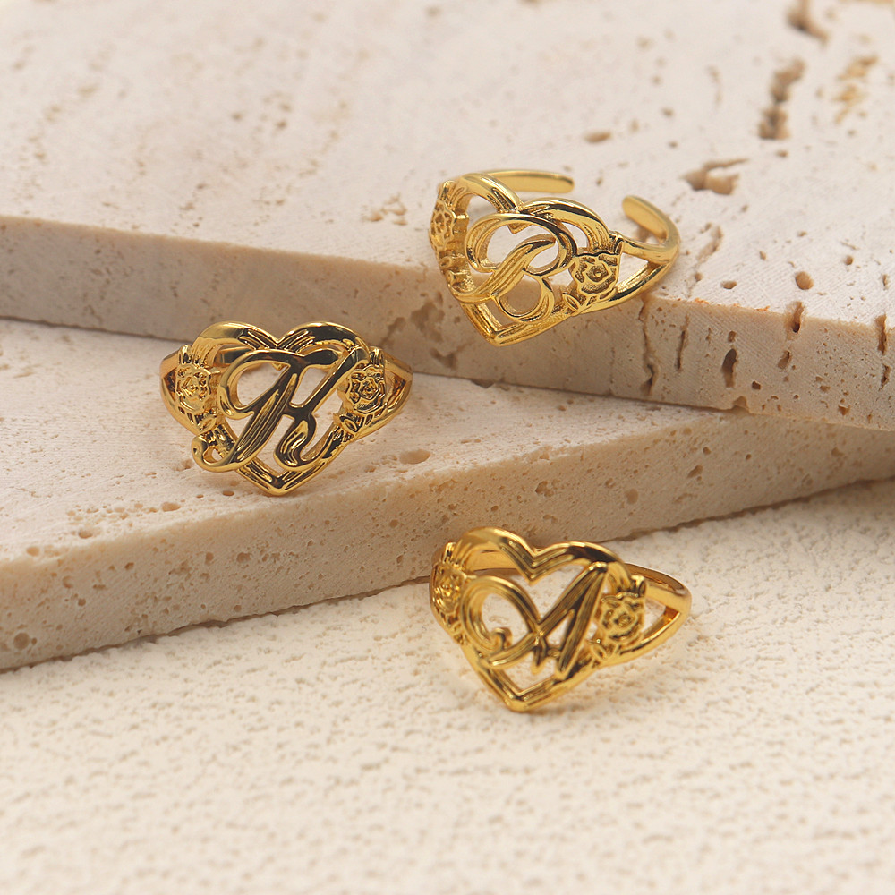 Gold Personalized Initials Hea - Wedding Z avaliação e preço
