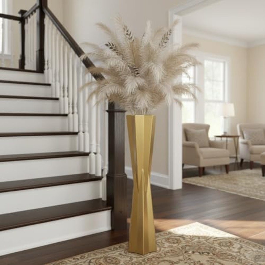 Star Tapered Gold Floor Vase 2 - Centerpiece Vase Tall avaliação e preço