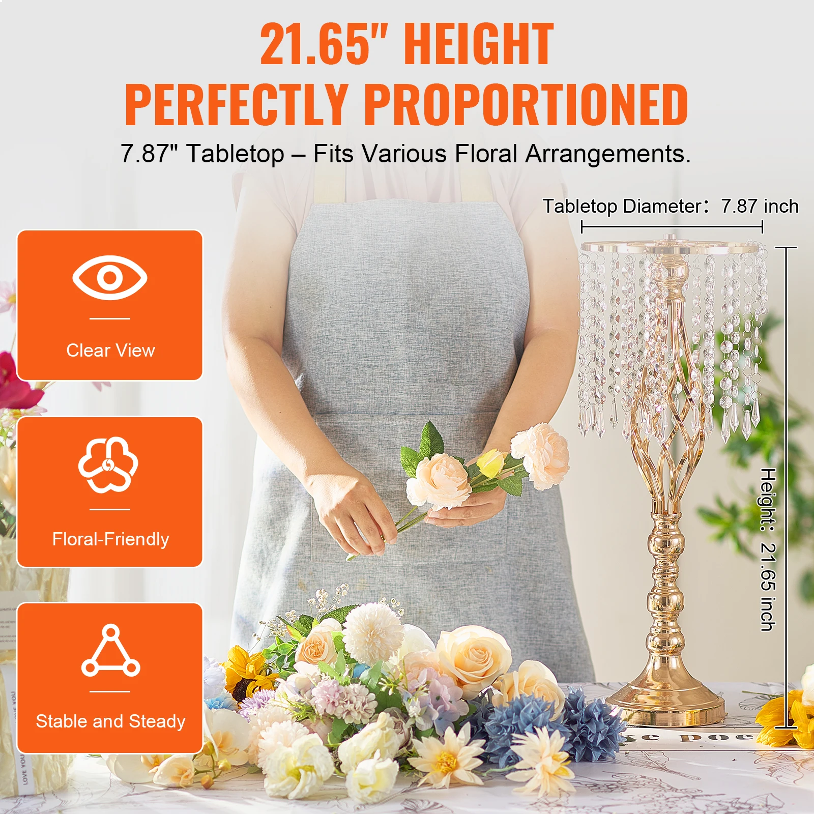VEVOR Tall Crystal Wedding Flo - Centerpiece Vase Tall avaliação e preço