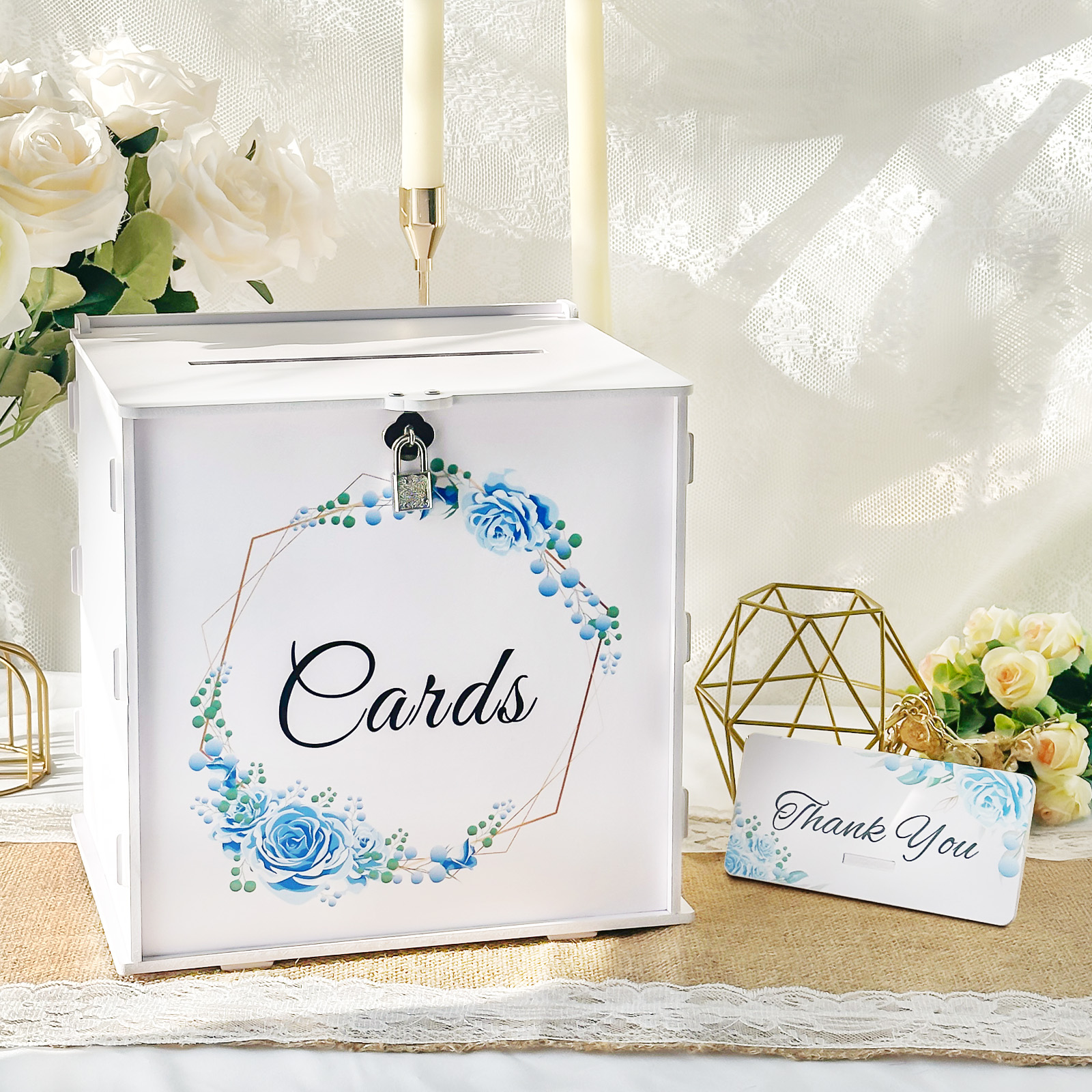 White Wedding Card Box with Lo - Wedding Card Box avaliação e preço