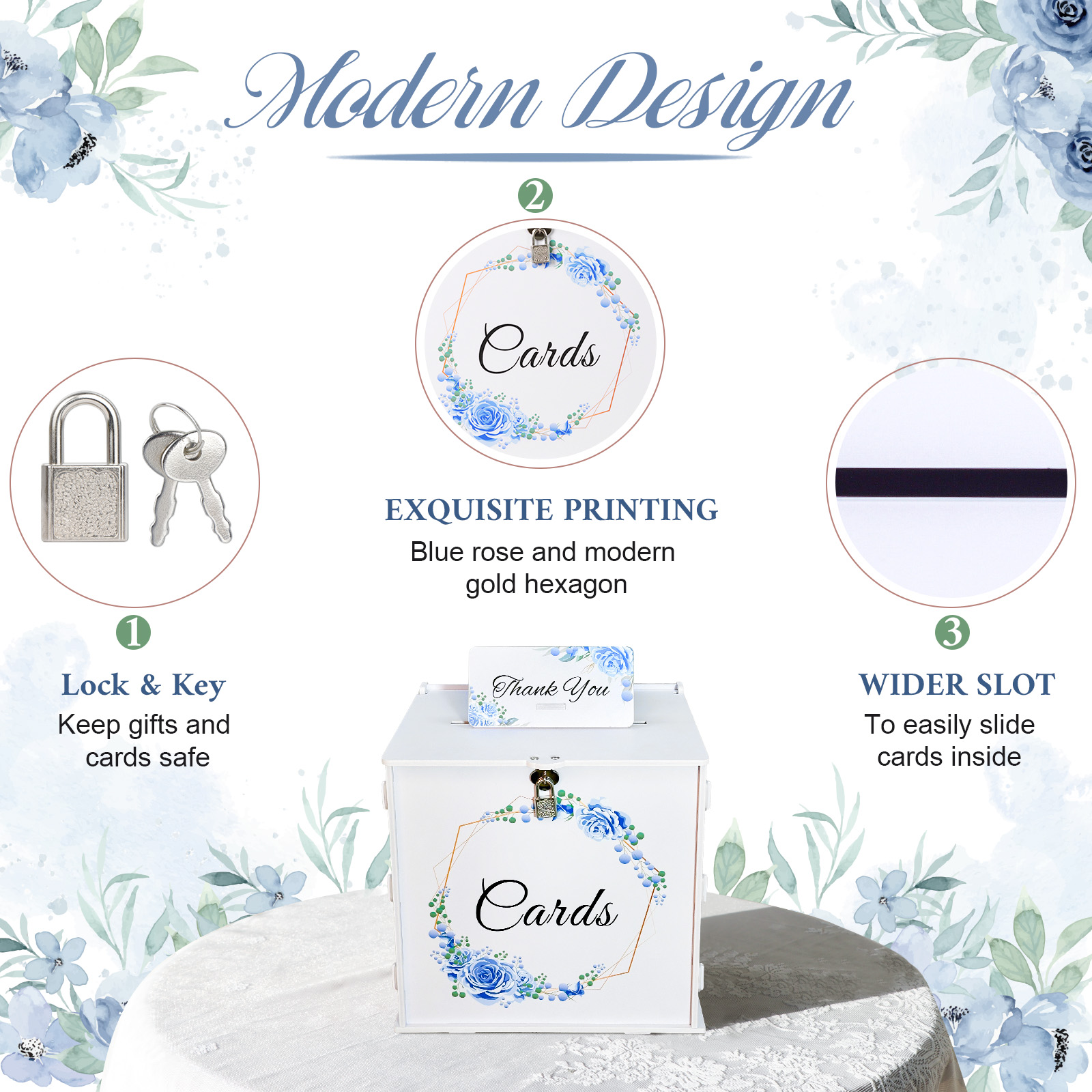 White Wedding Card Box with Lo - Wedding Card Box avaliação e preço