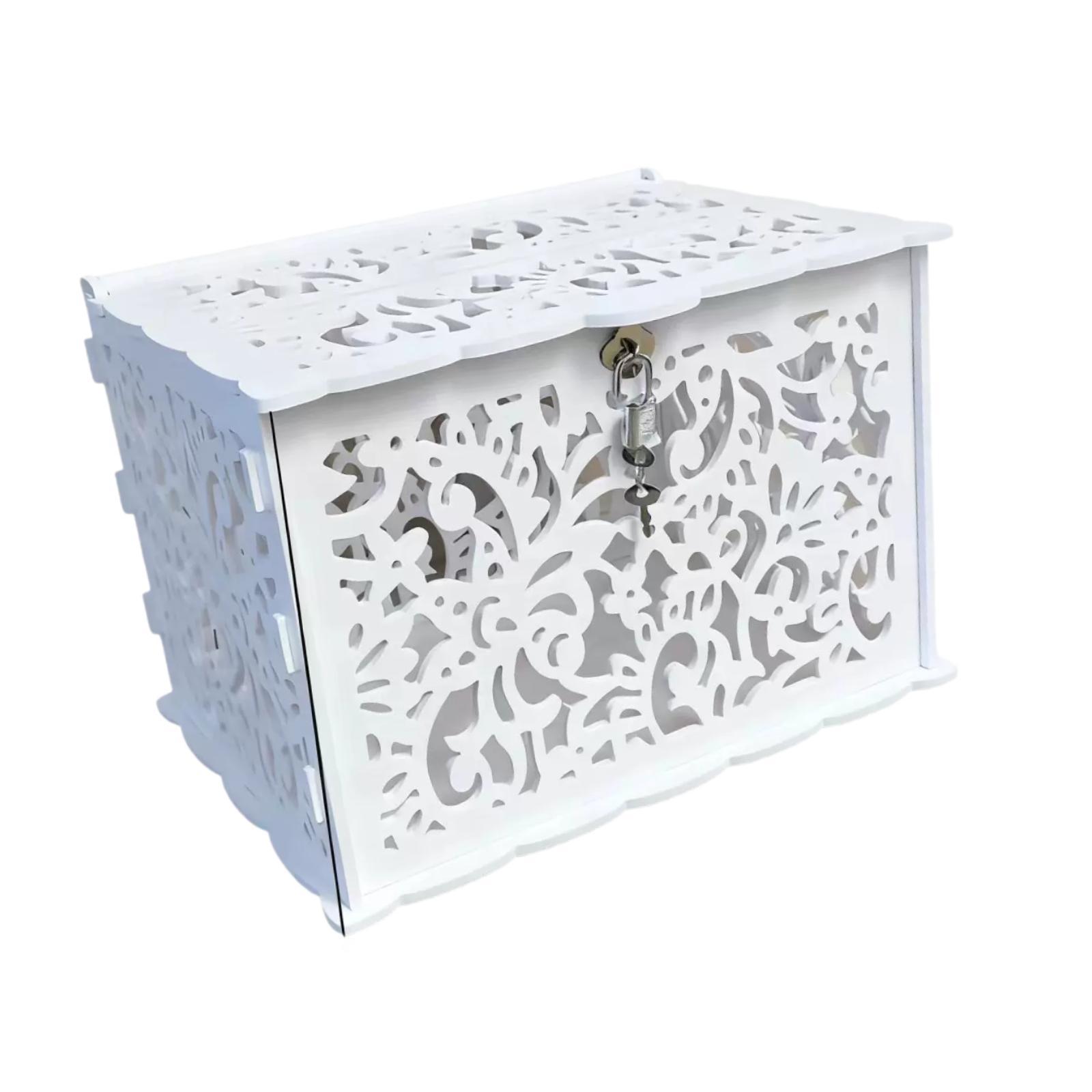 Elegant White Wedding Cards Bo - Wedding Card Box avaliação e preço