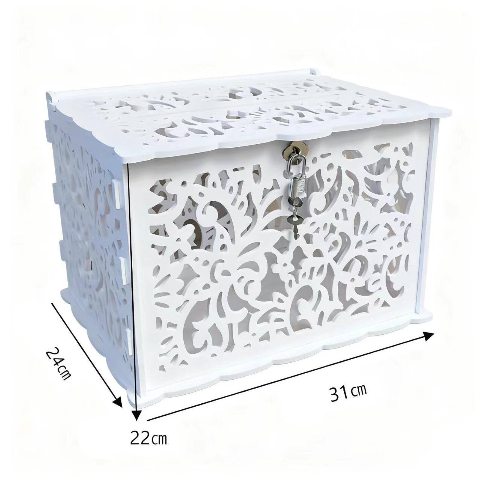 Elegant White Wedding Cards Bo - Wedding Card Box avaliação e preço