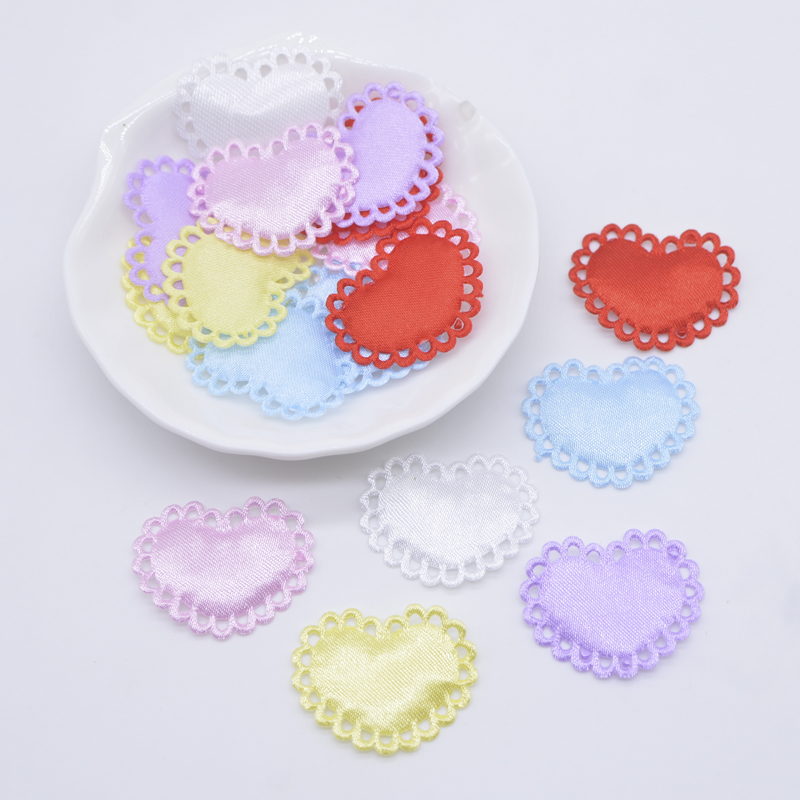 50Pcs 29*24mm Heart Cloth Padd - Wedding Superstar avaliação e preço