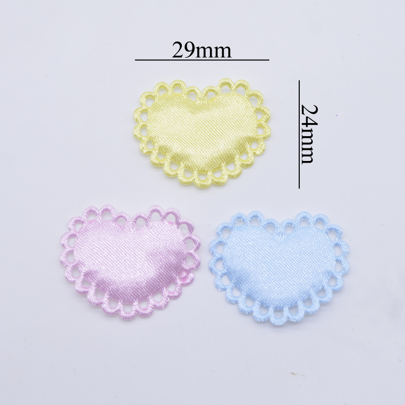 50Pcs 29*24mm Heart Cloth Padd - Wedding Superstar avaliação e preço