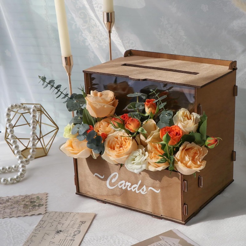 DIY Wooden Wedding Card Box St - Wedding Card Box avaliação e preço