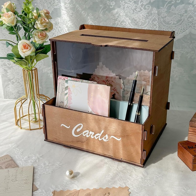 DIY Wooden Wedding Card Box St - Wedding Card Box avaliação e preço