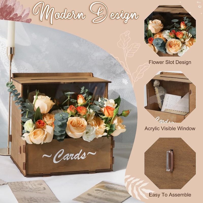 DIY Wooden Wedding Card Box St - Wedding Card Box avaliação e preço