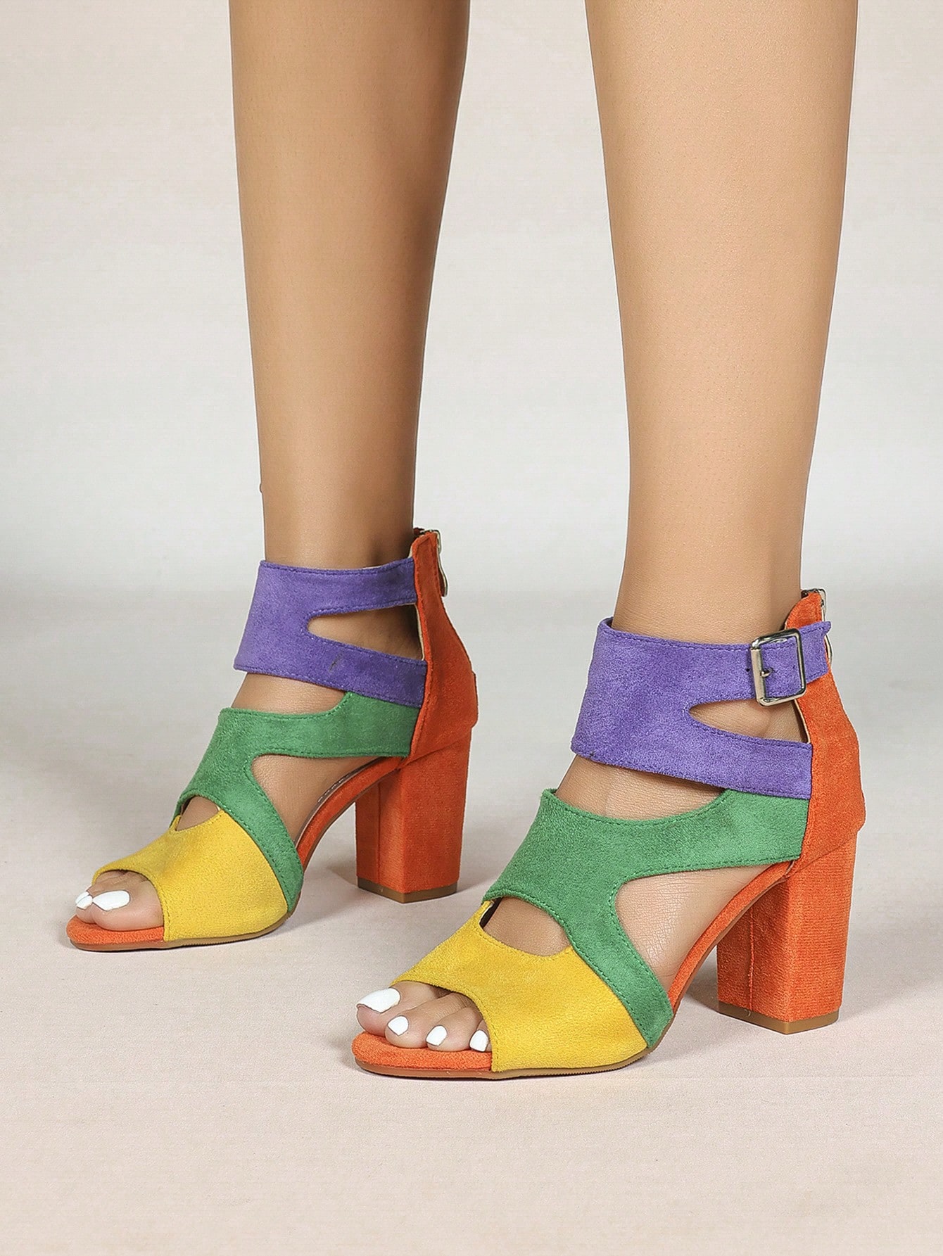 Women's Color Block Open Toe A - Wedding Fx avaliação e preço