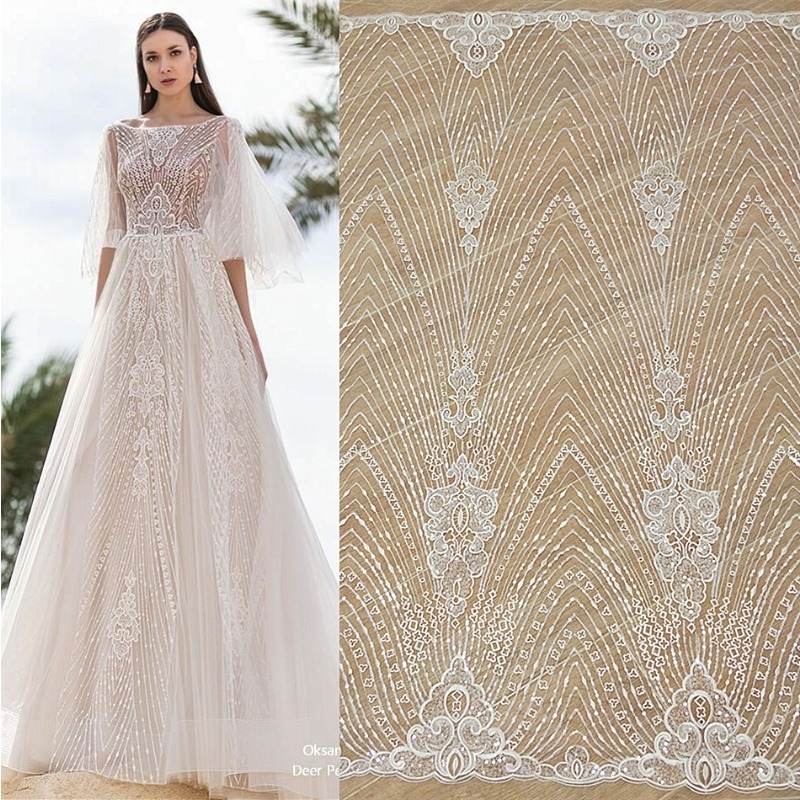 New Striped Lace Embroidery Se - Wedding Dress Supply avaliação e preço