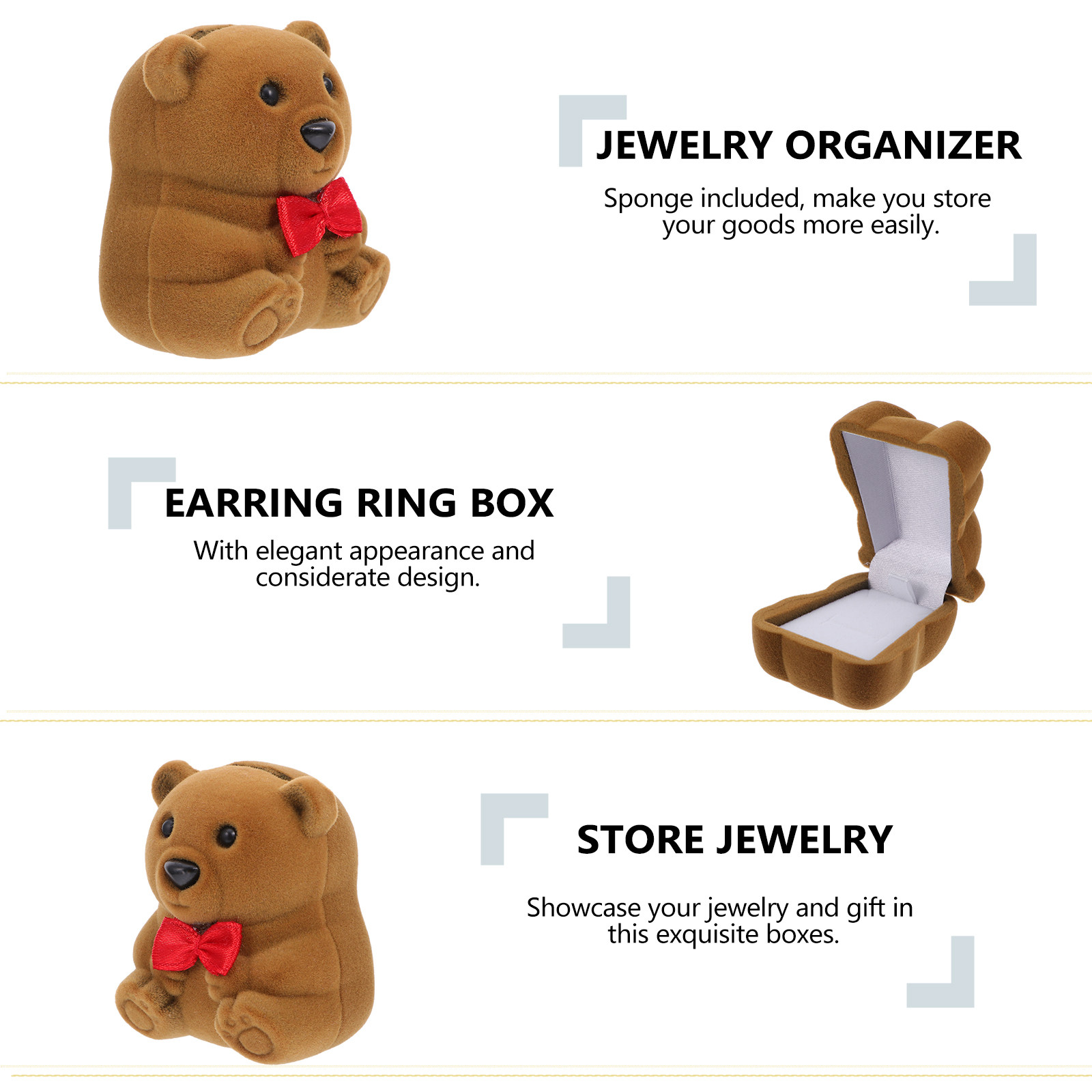 1Pcs Bear Ring Box Creative Je - Wedding Solution avaliação e preço
