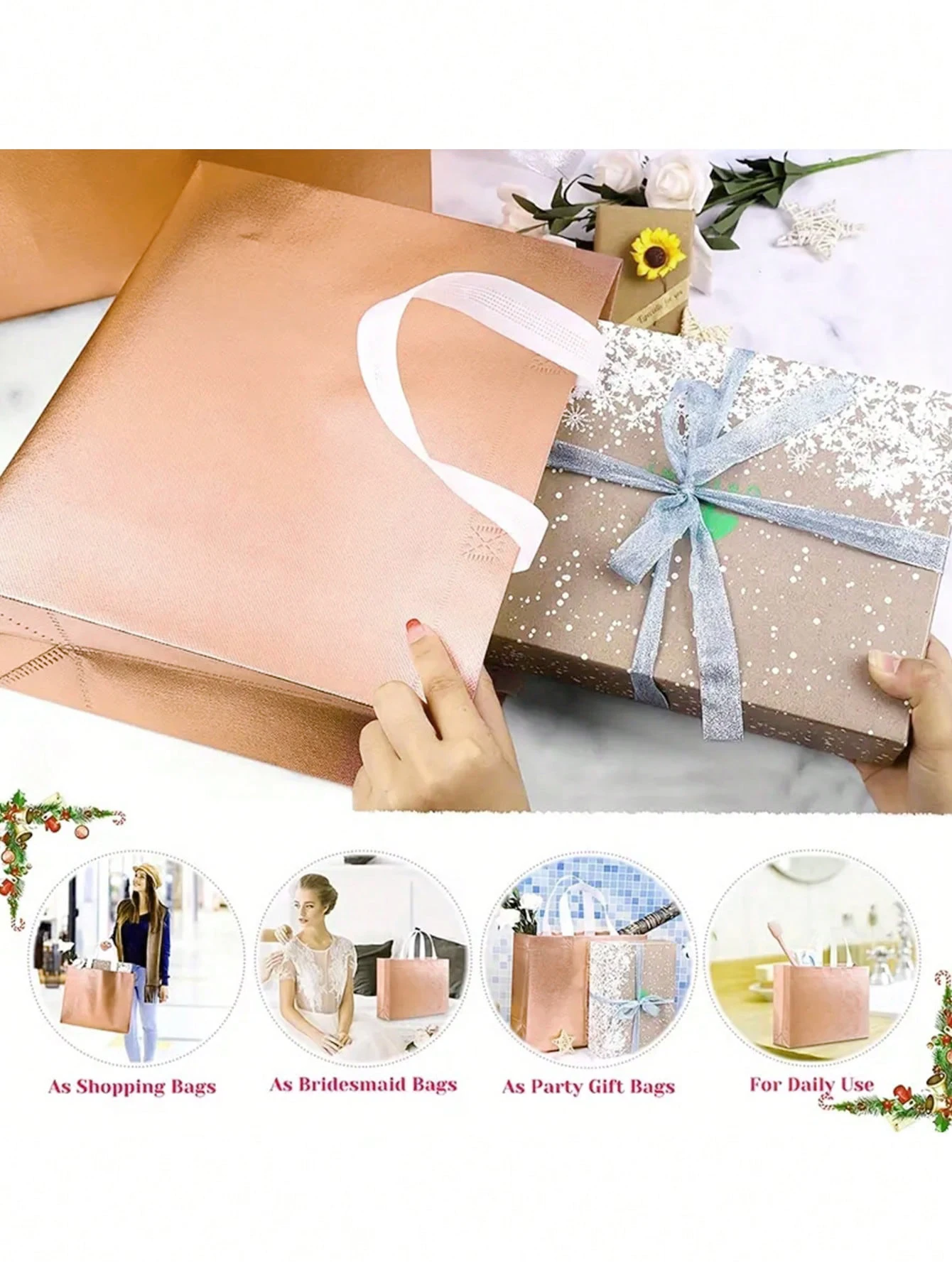 Reusable Gift Tote Grocery Sho - Wedding Supply Shops avaliação e preço