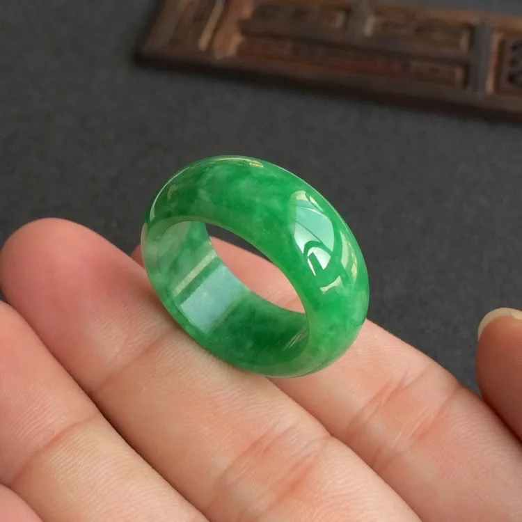 Natural Green Jade Ring Jadeit - Wedding Zone avaliação e preço