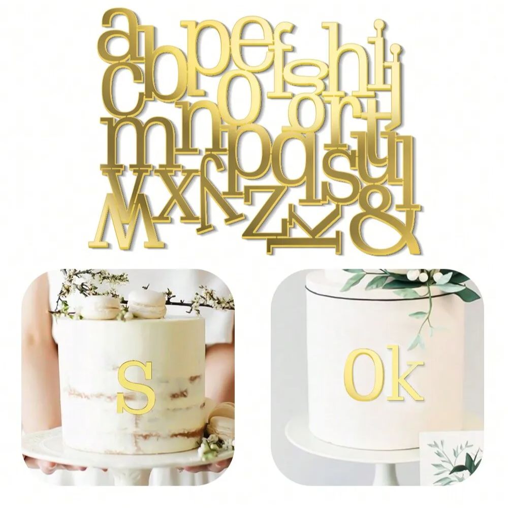 1set Golden Mirror Acrylic A-Z - Wedding Z avaliação e preço
