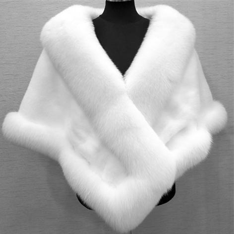 Women Winter Faux Mink Fox Fur - Wedding Dress Supply avaliação e preço