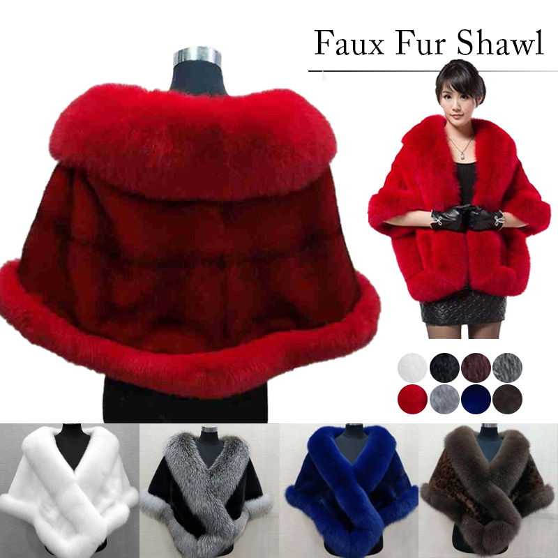 Women Winter Faux Mink Fox Fur - Wedding Dress Supply avaliação e preço