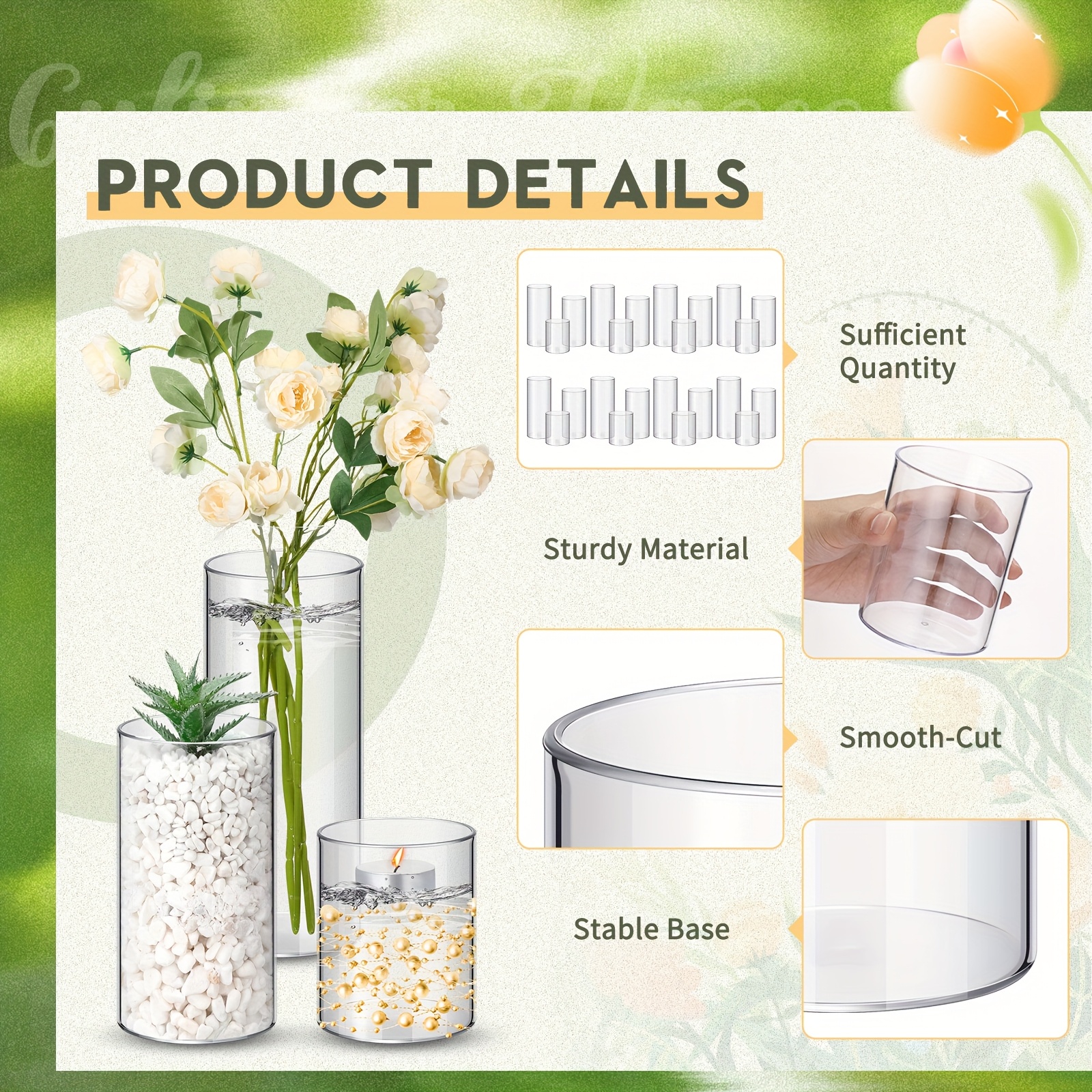 36pcs Plastic Cylinder Vases T - Centerpiece Vase Tall avaliação e preço