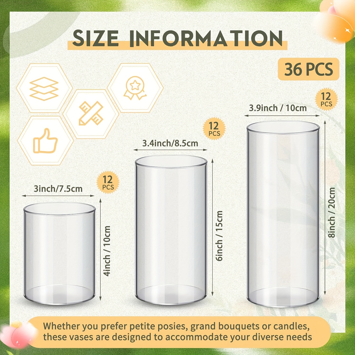 36pcs Plastic Cylinder Vases T - Centerpiece Vase Tall avaliação e preço