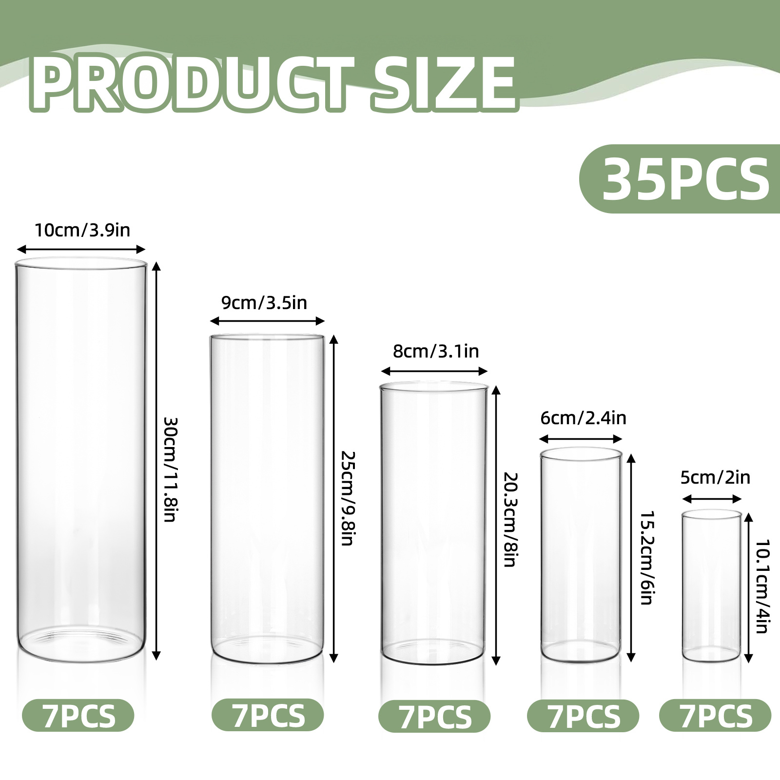 WHONLINE 35pcs Clear Glass Cyl - Centerpiece Vase Tall avaliação e preço