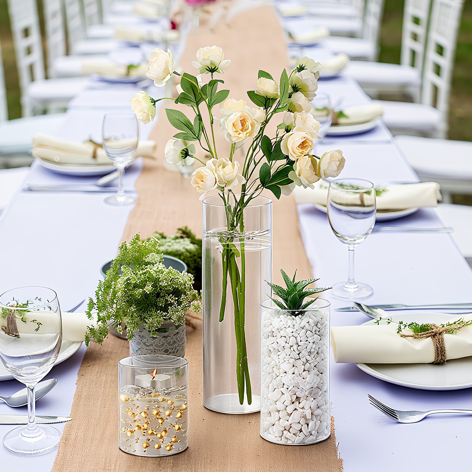 60-Piece Clear Tall Cylinder V - Centerpiece Vase Tall avaliação e preço