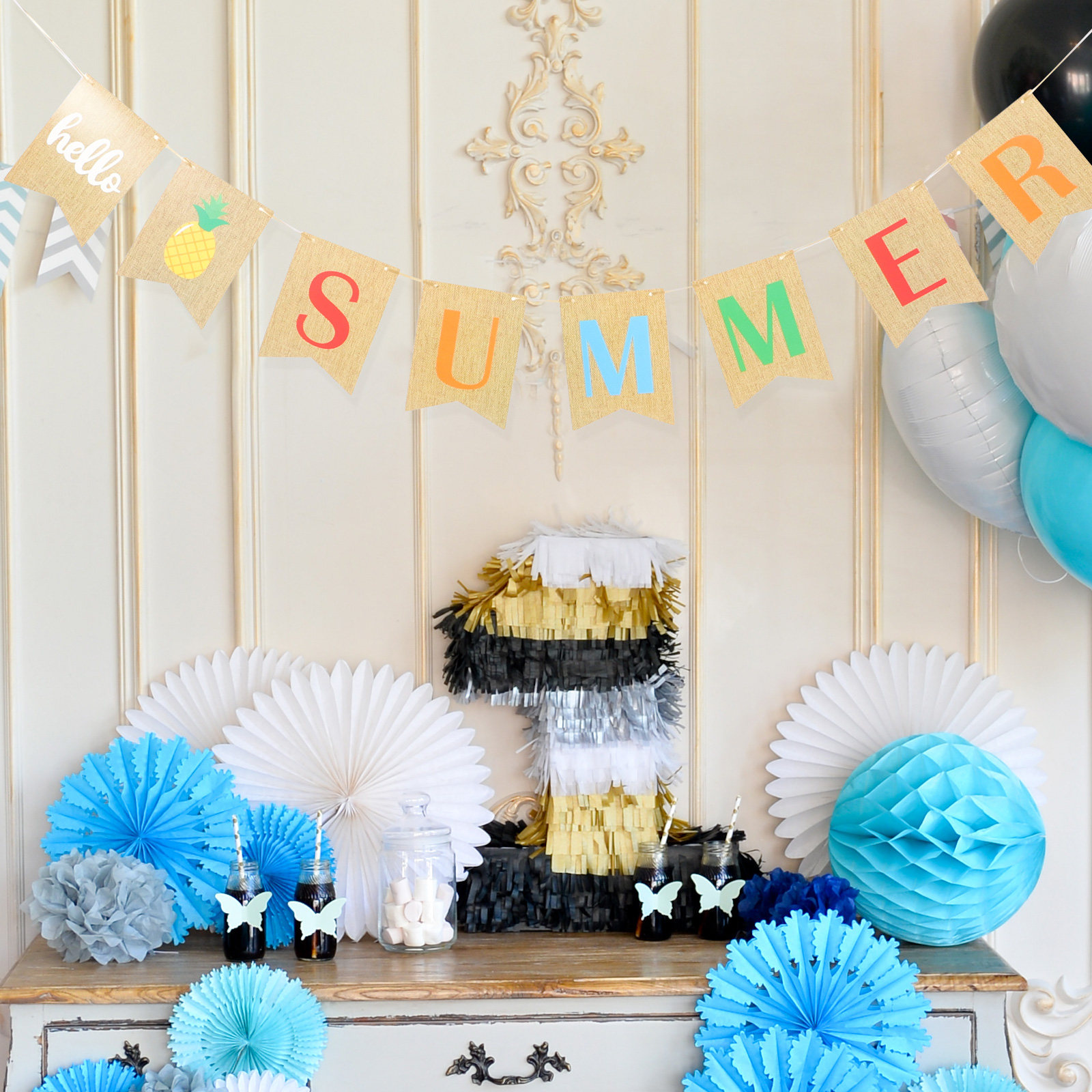 Hello Summer Flag Banner Pinea - Wedding Supply Decor avaliação e preço