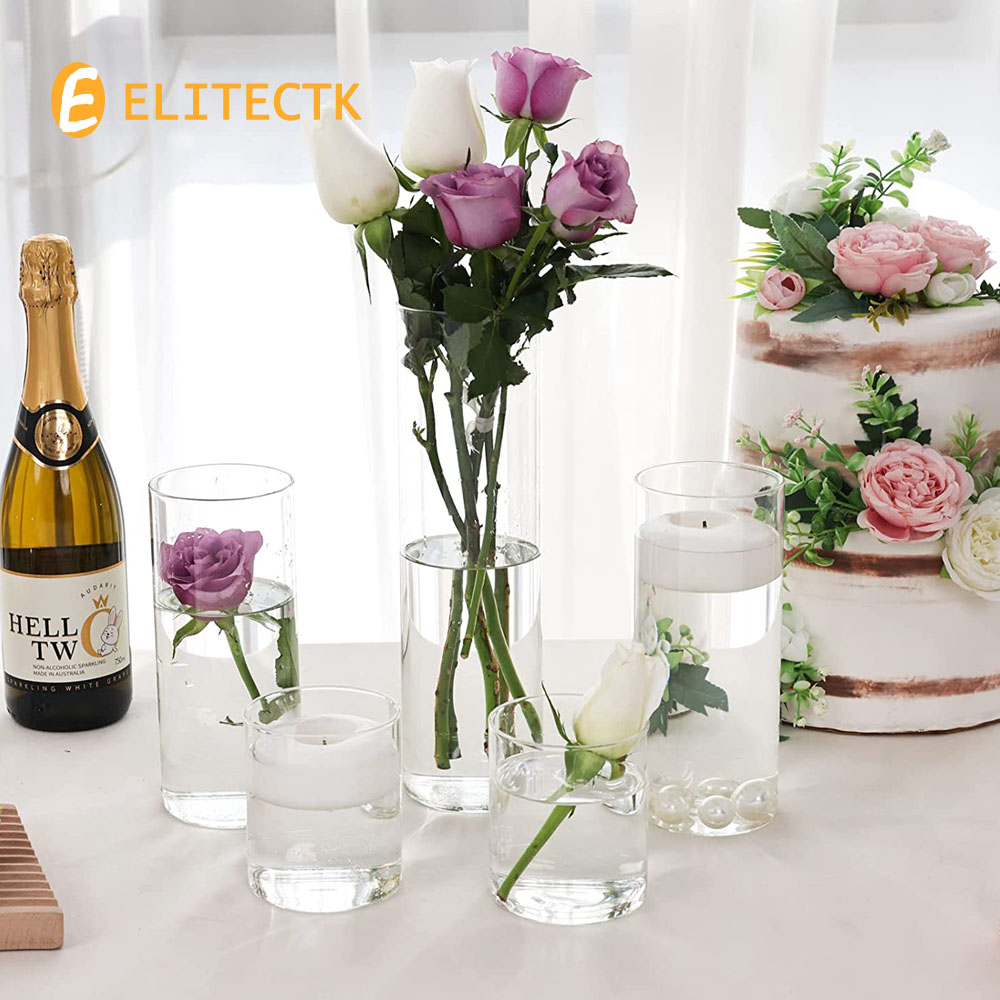 Glass Cylinder Vase Hurricane  - Centerpiece Vase Tall avaliação e preço