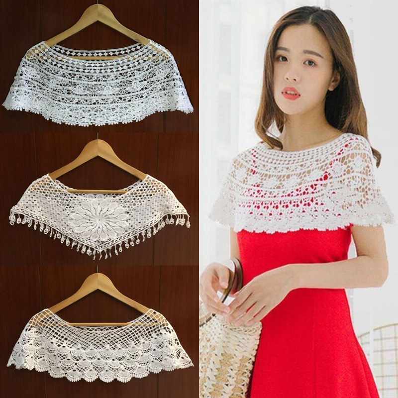 Women Knit Hollow Out Shawl Wr - Wedding Dress Supply avaliação e preço