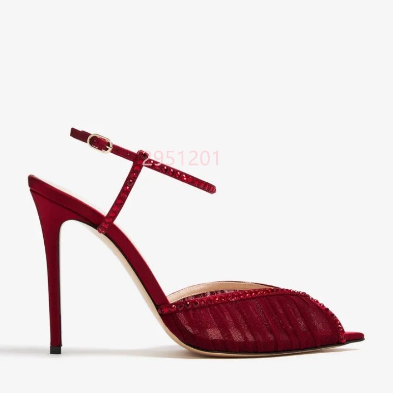 Peep Toe Mesh Pumps Buckles St - Wedding Fx avaliação e preço