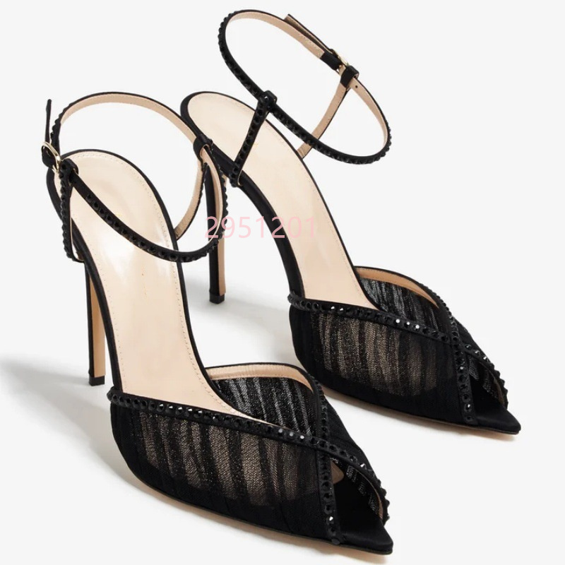 Peep Toe Mesh Pumps Buckles St - Wedding Fx avaliação e preço