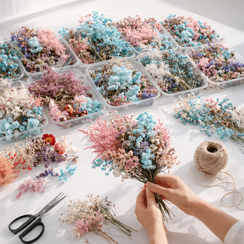 10 Box Mixed Dried Flower Bouq - Wedding Card Box avaliação e preço