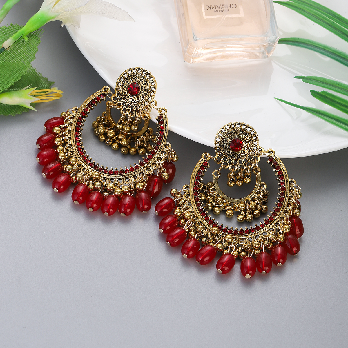 Boho Vintage Gold Color Jhumka - Indian Wedding Supply avaliação e preço