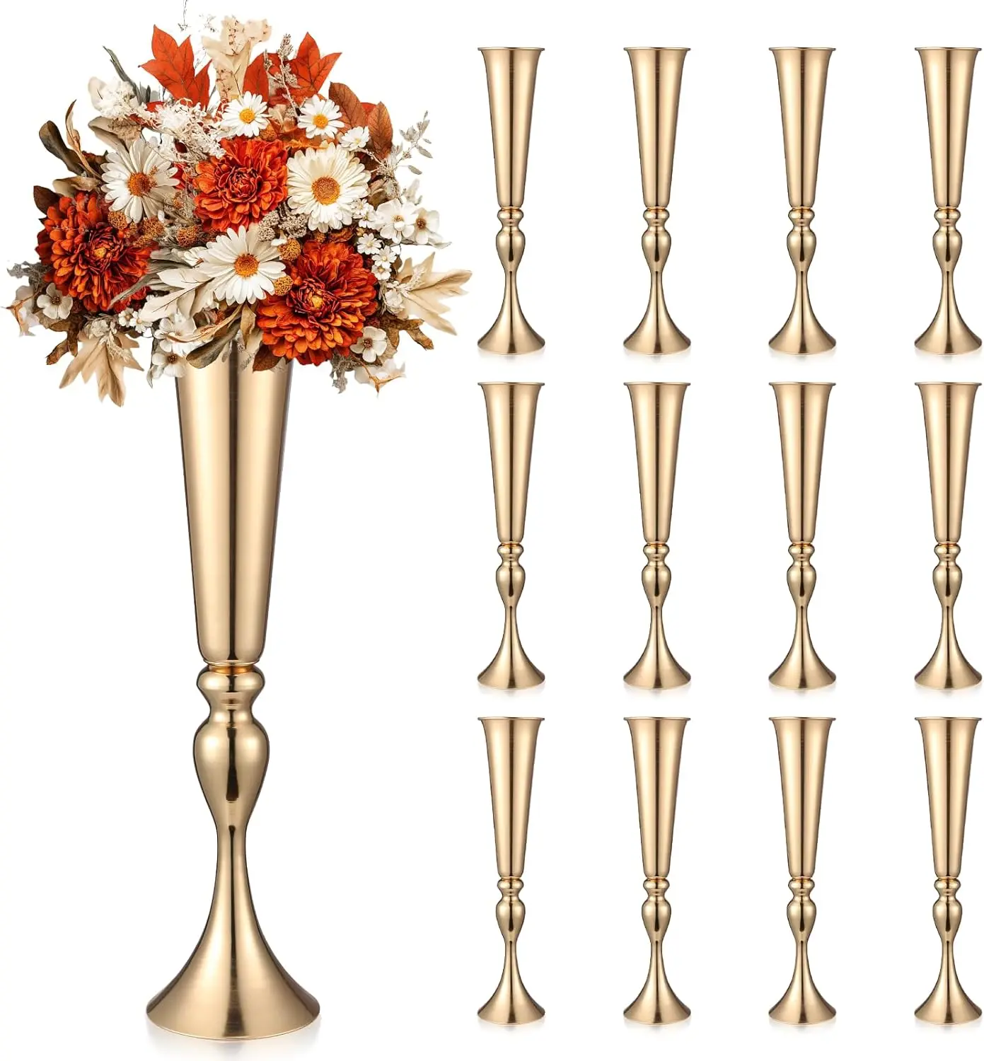 Bestseller12 Pcs Tall Gold Tru - Centerpiece Vase Tall avaliação e preço
