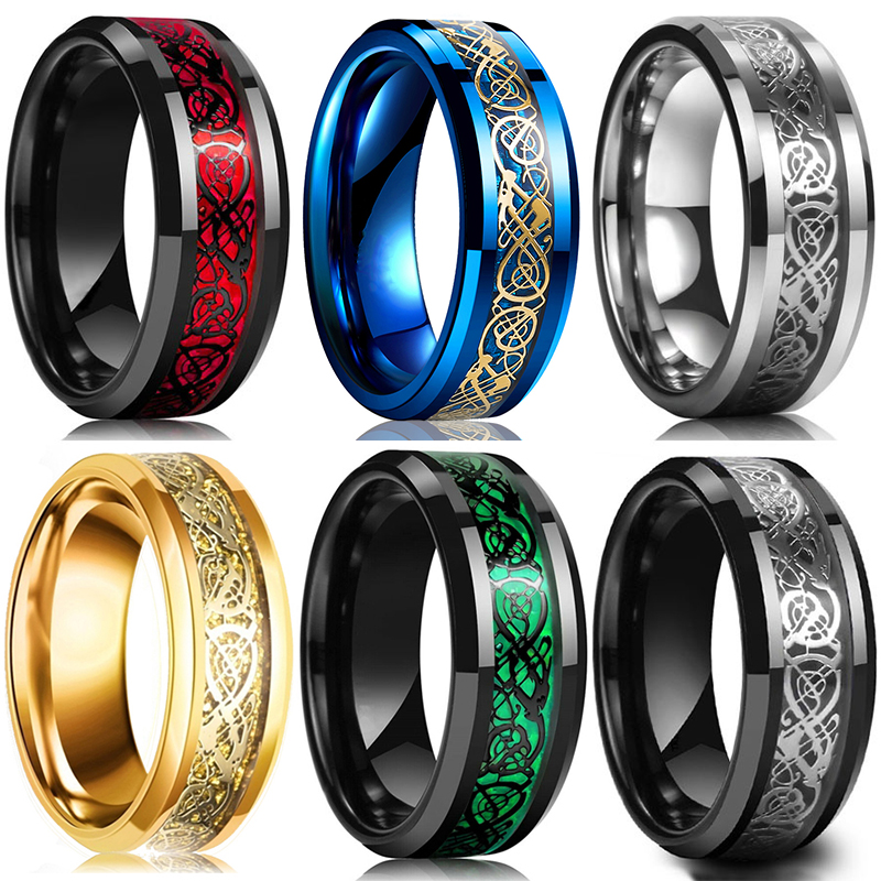 Fashion 8mm Men's Stainless St - Wedding Zone avaliação e preço