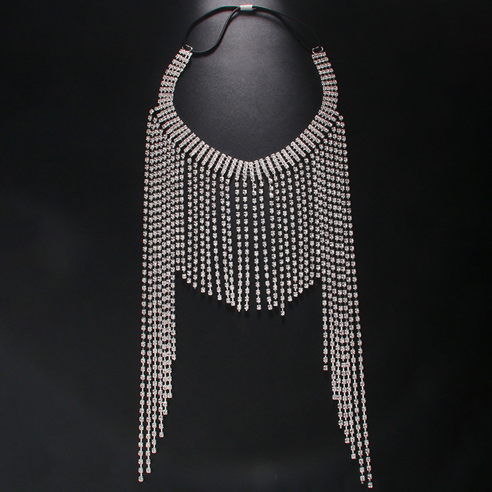 Boho Crystal Tassel Hair Chain - Indian Wedding Supply avaliação e preço