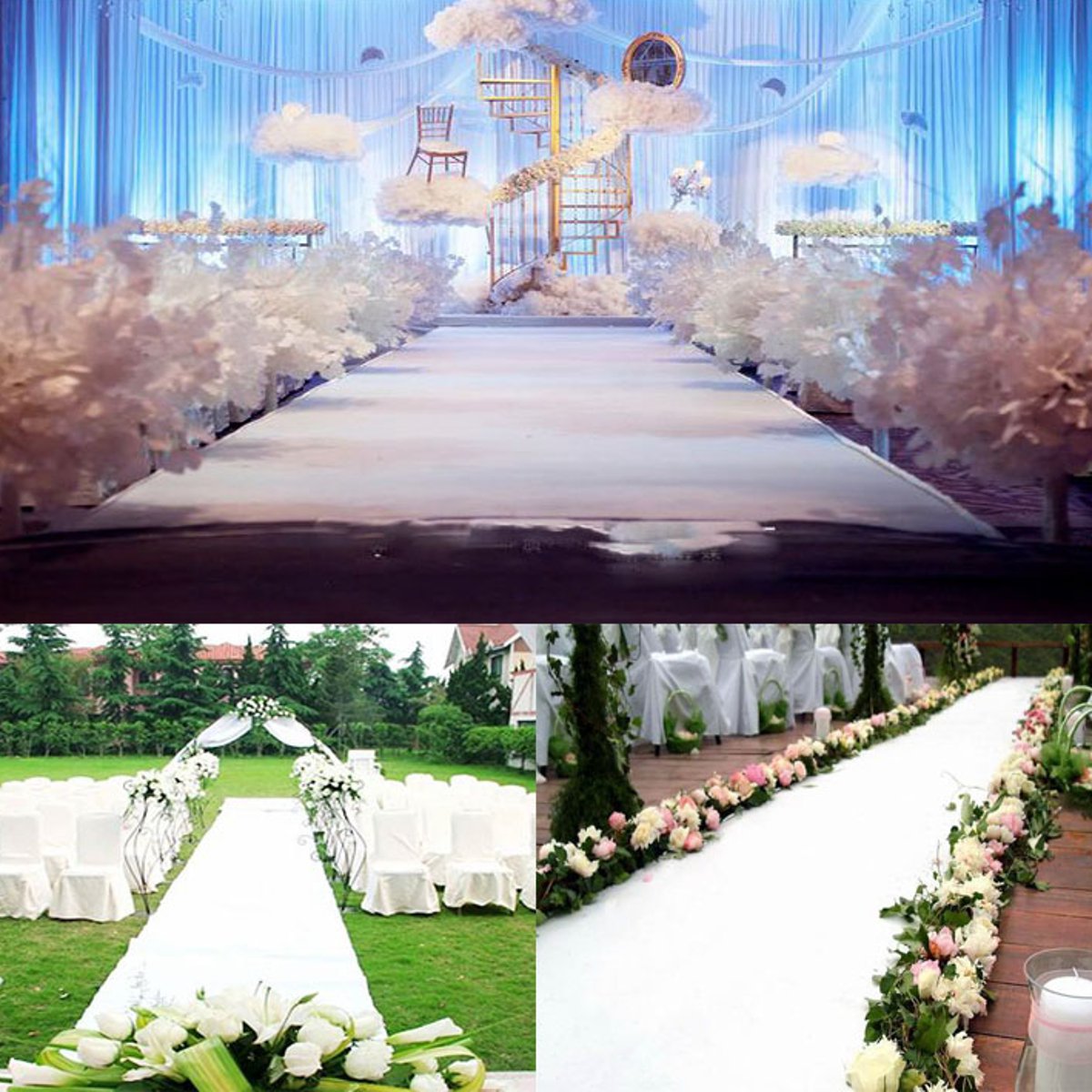 1.5M Wide Wedding White Carpet - Aisle Runner White avaliação e preço