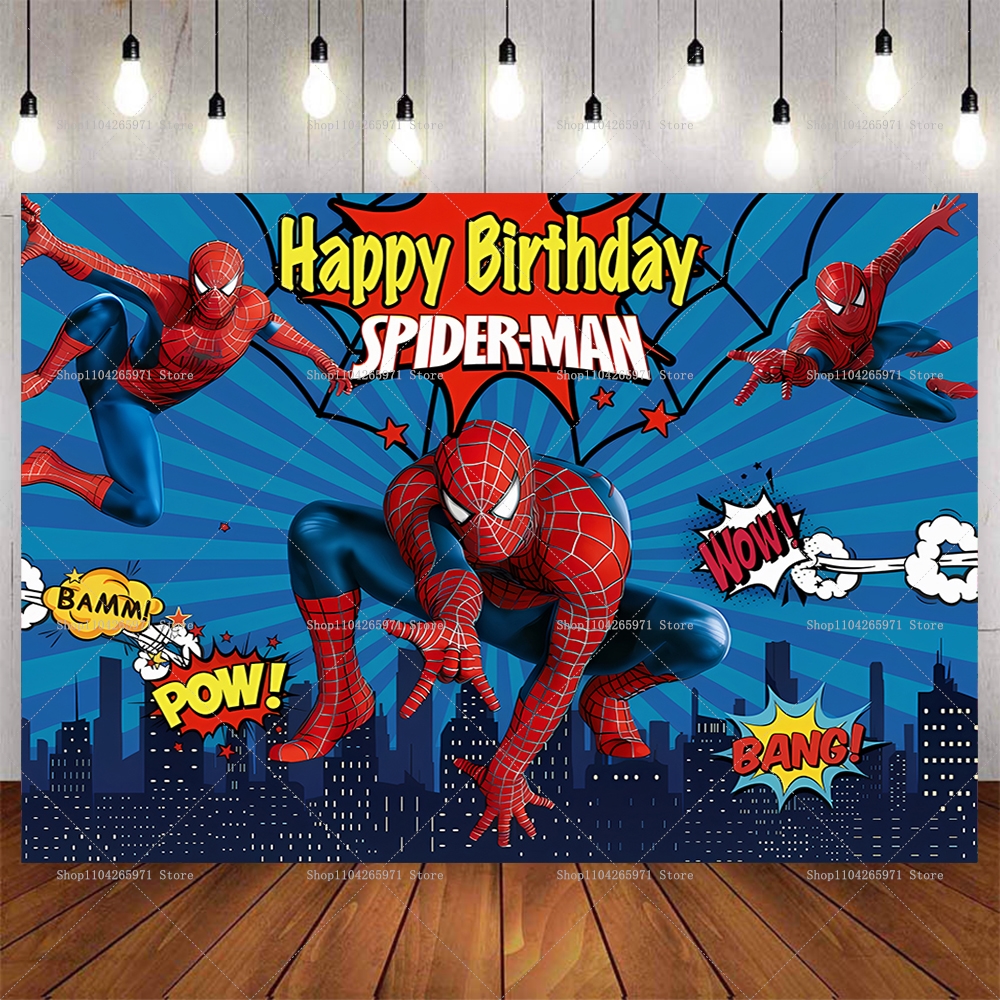 Cool Spider-Man Birthday Backd - Wedding Superstar avaliação e preço