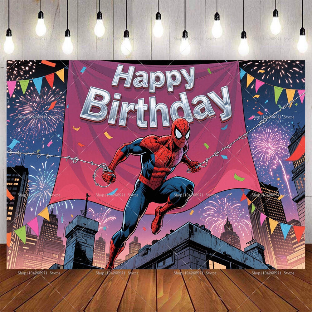 Cool Spider-Man Birthday Backd - Wedding Superstar avaliação e preço