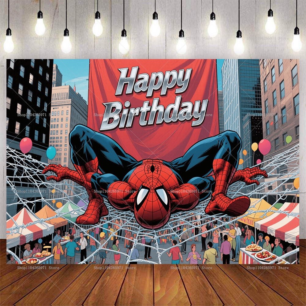 Cool Spider-Man Birthday Backd - Wedding Superstar avaliação e preço
