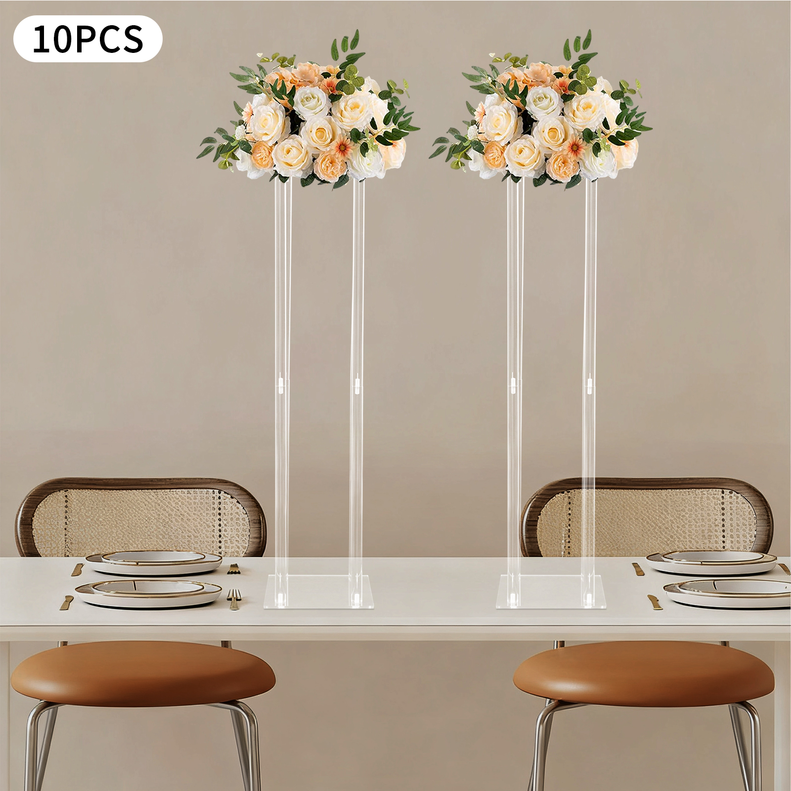 10Pcs Clear Acrylic Tall Flowe - Centerpiece Vase Tall avaliação e preço